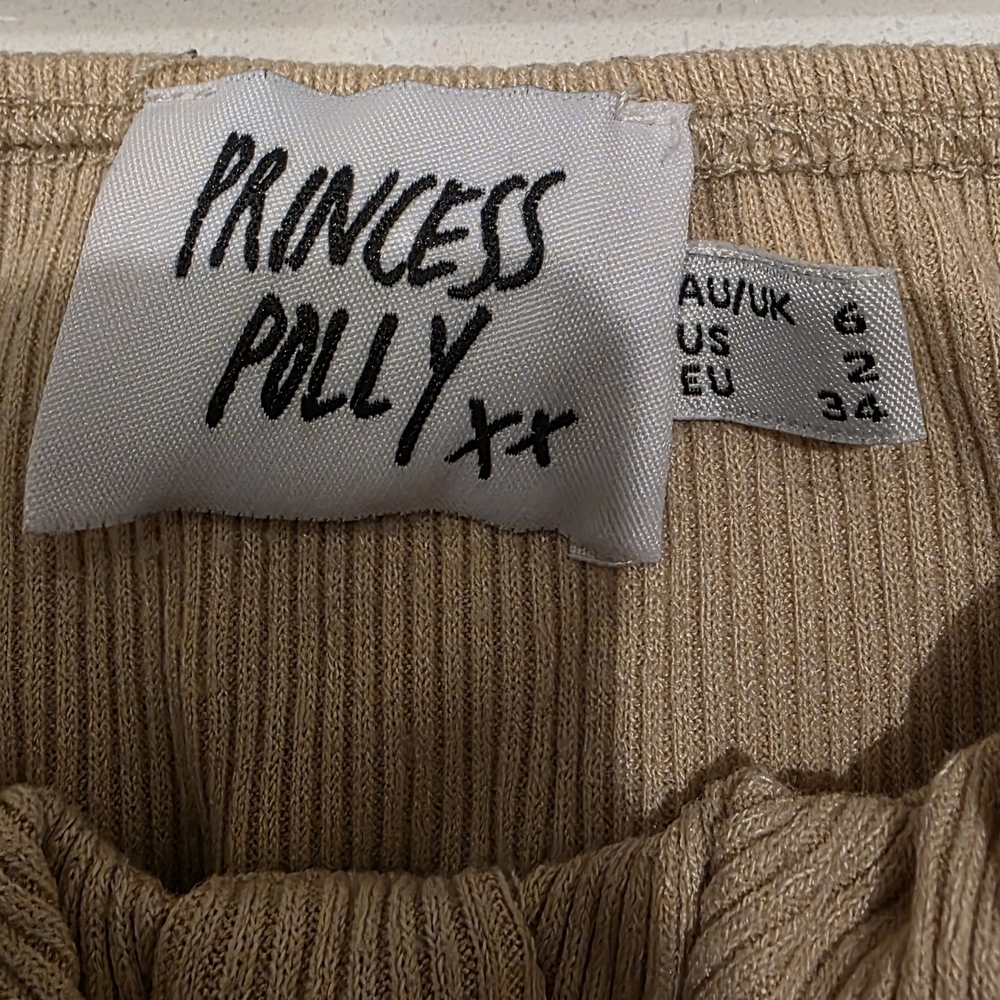 Project E Tan Ribbed Long Sleeve Top - Picture 3 of 3